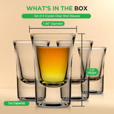 4 Sets Of Clear Shot Glasses - Elegant Clear Glasses For Hot And Cold Drinks, Machine Made