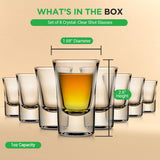 8 Sets Of Clear Shot Glasses - Elegant Clear Glasses For Hot And Cold Drinks, Machine Made