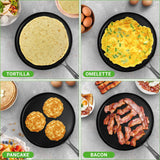12’’ Hard-Anodized Nonstick Crepe Pan - Dishwasher Safe Nonstick Round Crepe Pan