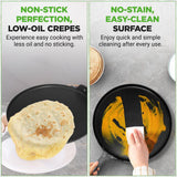 12’’ Hard-Anodized Nonstick Crepe Pan - Dishwasher Safe Nonstick Round Crepe Pan