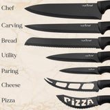 17-Piece Kitchen Precision Knives Set - Versatile Stainless Steel Knife Set With Blockstand , Ideal For Cutting, Slicing, Chopping, And Dicing