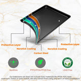 2 Pcs. Professional Home Kitchen Bake Pans - Non-Stick Coated Layer Surface, Dishwasher Safe, Pfoa, Pfos, Ptfe Free