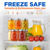 8 Pcs. Glass Mason Jars With Regular Lids And Bands, Diy Magnetic Spice Jars, Ideal For Meal Prep, Jam, Honey, Wedding Favors, And More