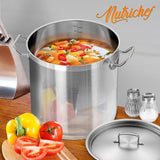 Stainless Steel Cookware Stockpot - 40 Quart, Heavy Duty Induction Pot, Soup Pot With Stainless Steel Lid