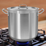 Stainless Steel Cookware Stockpot - 40 Quart, Heavy Duty Induction Pot, Soup Pot With Stainless Steel Lid