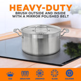 Stainless Steel Cookware Stock Pot - 5 Quart, Heavy Duty Induction Pot, Soup Pot With Stainless Steel Lid