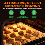 Nonstick Cookie Sheet Baking Pan With Cooling Rack - Professional Quality Kitchen Cooking Non-Stick Bake Trays With Silver Coating Inside & Outside (Pair)