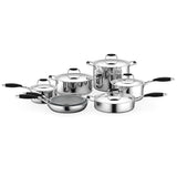 Kitchenware Pots & Pans Set - Clad Kitchen Cookware, Frypan Interior Coated With Prestige Ceramic Non-Stick Coating (12-Piece Set)