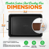 Nonstick Carbon Steel Roasting Pan With Wire Handle