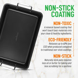 Nonstick Carbon Steel Roasting Pan With Wire Handle