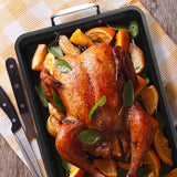 Nonstick Carbon Steel Roasting Pan With Wire Handle