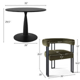 New Haven & Mia 35" Black Round Dining Table Set for 2 (3-Piece)