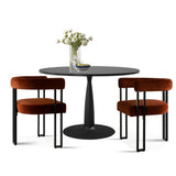 New Haven & Mia 35" Black Round Dining Table Set for 2 (3-Piece)