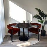 New Haven & Mia 35" Black Round Dining Table Set for 2 (3-Piece)