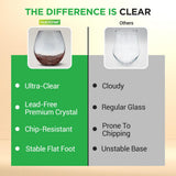 4 Pcs. Of Crystal Stemless Wine Glasses - Ultra Clear, Elegant Wine Glasses, Hand Blown