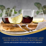 4 Pcs. Of Crystal-Clear Stemless Wine Glass - Ultra Clear And Thin, Elegant Clear Wine Glasses, Hand Blown