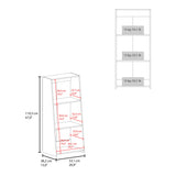 TUHOME Note 47" Tall Modern Ladder Bookcase with Three Open Tier Shelves, Slanted Vertical Design, Space-Saving Freestanding Organizer for Living Room, Bedroom or Home Office Storage, Contemporary Display and Organization Solution