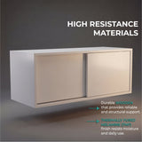 Note 32-Inch Wide Wall Storage Cabinet with Sliding Doors, Compact Wall-Mounted Storage Option for Bedroom, Office, Living Room or Garage Organization