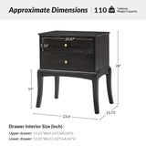 Dominique 28"Tall Solid Wood Nightstand with Hidden Outlet(Optional Types)