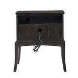 Dominique 28"Tall Solid Wood Nightstand with Hidden Outlet(Optional Types)