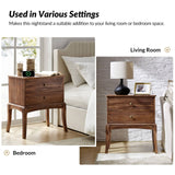 Dominique 28"Tall Solid Wood Nightstand with Hidden Outlet(Optional Types)