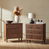Galatea 3-Drawer Rustic Nightstand with Charging Station(Optional Types)