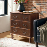 Galatea 3-Drawer Rustic Nightstand with Charging Station(Optional Types)