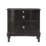 Solid Wood 2 Drawer Nightstand with Charging Ports & Pull-Out Shelf(Optional Types)
