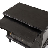 Solid Wood 2 Drawer Nightstand with Charging Ports & Pull-Out Shelf(Optional Types)