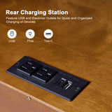Yoel Hidden Drawer Nightstand with Built-in Outlets(Optional Types)