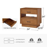 Yoel Hidden Drawer Nightstand with Built-in Outlets(Optional Types)