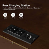Yoel Hidden Drawer Nightstand with Built-in Outlets(Optional Types)