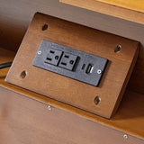 Rosalba Open Shelf Nightstand with Cable Management & Hidden Drawer(Optional Types)