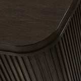 Modern Solid Wood Fluted Nightstand with USB & Oak Texture