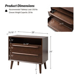 Lilian 2 - Drawer Mid Century Nightstand with Built-in Outlets(Optional Types)
