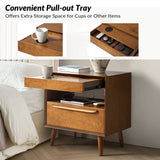 Giralda 2-Drawer Mid-century Modern Nightstand with Built-In Outlets(Optional Types)