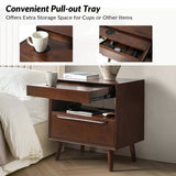 Giralda 2-Drawer Mid-century Modern Nightstand with Built-In Outlets(Optional Types)