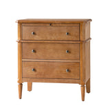 Griselda Transitional 3-Drawer Nightstand with Hidden Compartment, Pull-Out Tray & Power Outlet Solid Wood Elegance