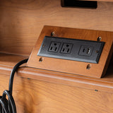 Griselda Transitional 3-Drawer Nightstand with Hidden Compartment, Pull-Out Tray & Power Outlet Solid Wood Elegance