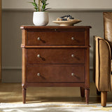 Griselda Transitional 3-Drawer Nightstand with Hidden Compartment, Pull-Out Tray & Power Outlet Solid Wood Elegance