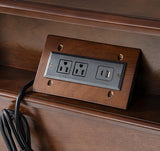 Griselda Transitional 3-Drawer Nightstand with Hidden Compartment, Pull-Out Tray & Power Outlet Solid Wood Elegance