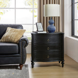 Bernhard 3-Drawer Traditional Style Nightstand Chest with Built-In Outlets(Optional Types)