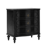Bernhard 3-Drawer Traditional Style Nightstand Chest with Built-In Outlets(Optional Types)