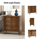 Bernhard 3-Drawer Traditional Style Nightstand Chest with Built-In Outlets(Optional Types)