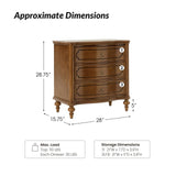 Bernhard 3-Drawer Traditional Style Nightstand Chest with Built-In Outlets(Optional Types)