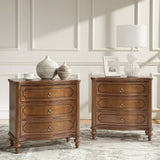 Bernhard 3-Drawer Traditional Style Nightstand Chest with Built-In Outlets(Optional Types)