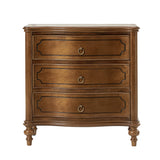 Bernhard 3-Drawer Traditional Style Nightstand Chest with Built-In Outlets(Optional Types)