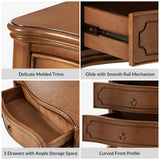 Bernhard 3-Drawer Traditional Style Nightstand Chest with Built-In Outlets(Optional Types)