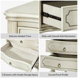 Bernhard 3-Drawer Traditional Style Nightstand Chest with Built-In Outlets(Optional Types)