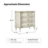 Bernhard 3-Drawer Traditional Style Nightstand Chest with Built-In Outlets(Optional Types)